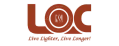 Logo with the text "LOC" and tagline "Live Coffee, Live Longer."