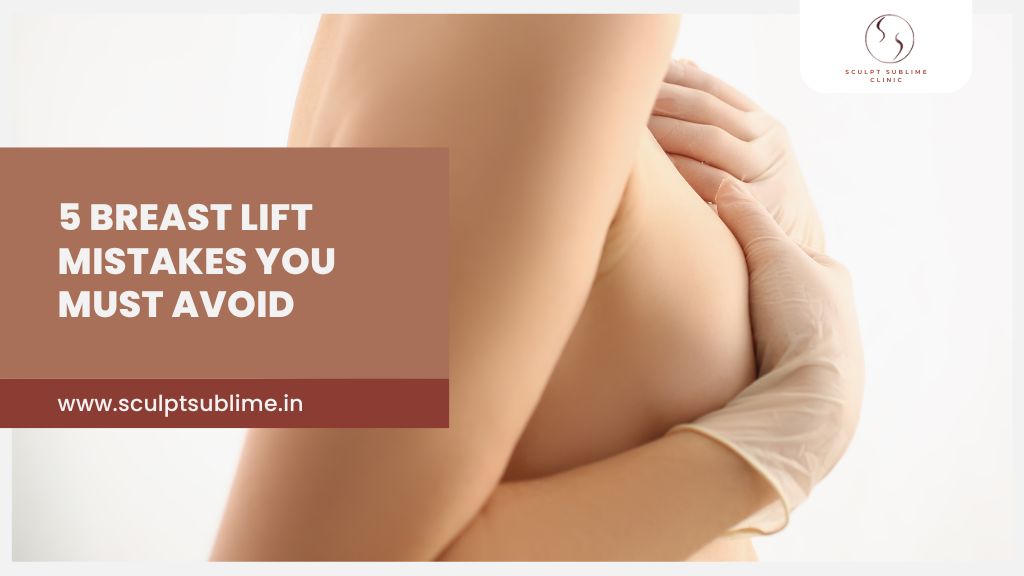 Gloved clinician supporting a patient’s breast, emphasizing key recovery mistakes to avoid after a breast lift.