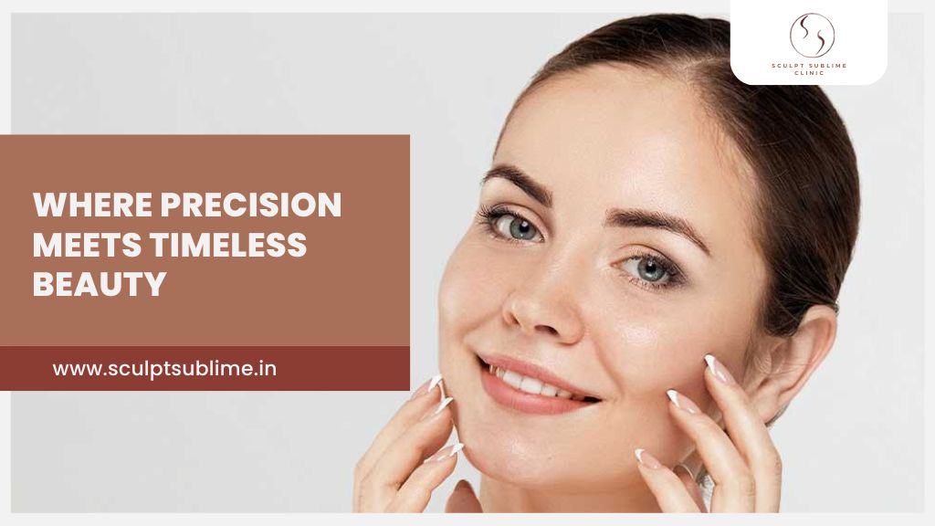 Smiling woman with clear skin showcasing precision aesthetic facial treatment results